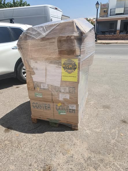 Palé de ayuda humanitaria preparado por CIDE